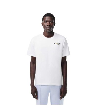 T-shirt Style Imprimé Au Dos Homme Blanc Lacoste