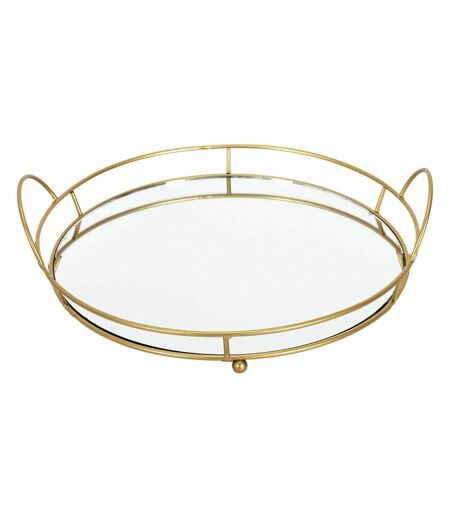 Plateau de présentation rond miroir 34 cm