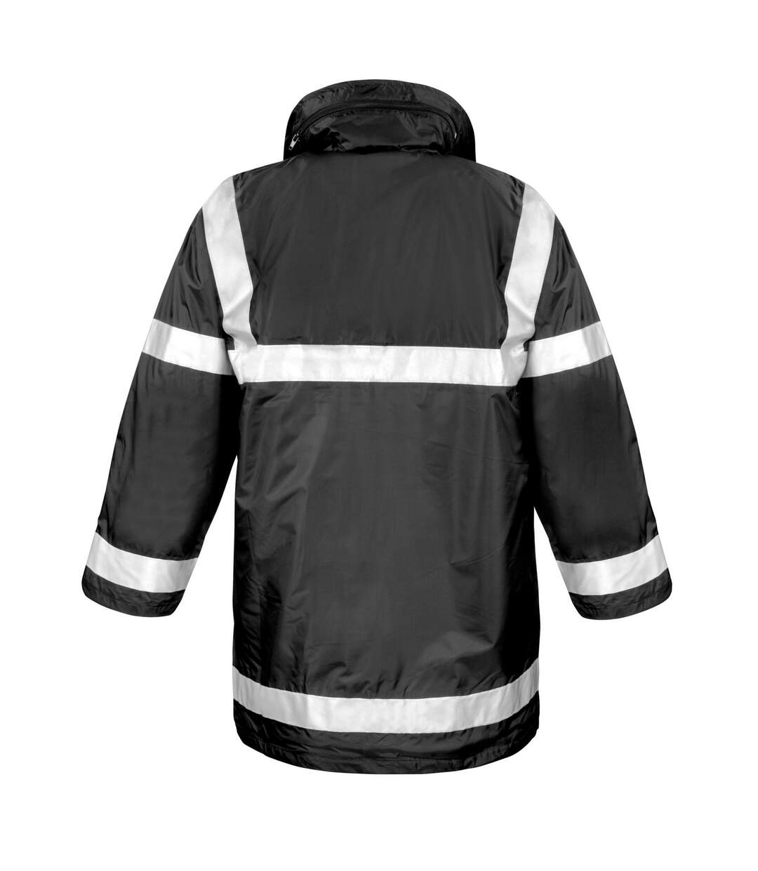 Unisex adult management reflective coat black WORK-GUARD by Result-2