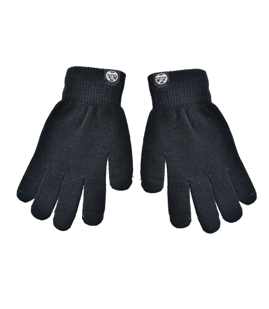Unisex adult knitted winter gloves black Six Peaks-1