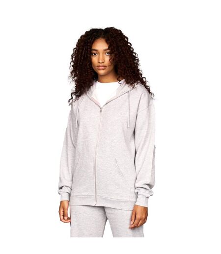 Womens/ladies fabrica full zip hoodie grey marl Juice