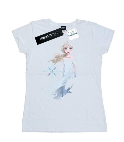 Disney Femmes/Les femmes Frozen 2 Elsa Nokk Silhouette T-Shirt coton (Blanc) - UTBI21652