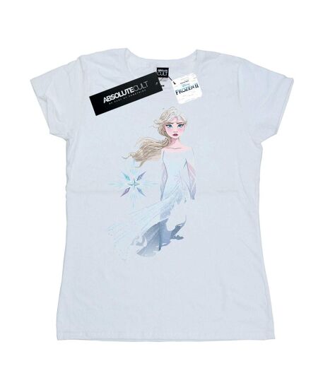 Disney Femmes/Les femmes Frozen 2 Elsa Nokk Silhouette T-Shirt coton (Blanc) - UTBI21652