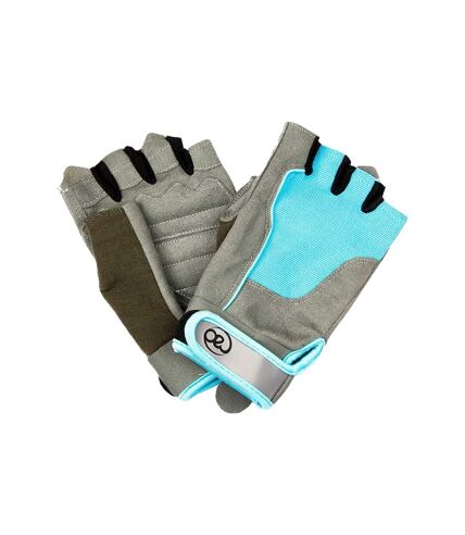 Womens/ladies training gloves grey/blue Fitness Mad