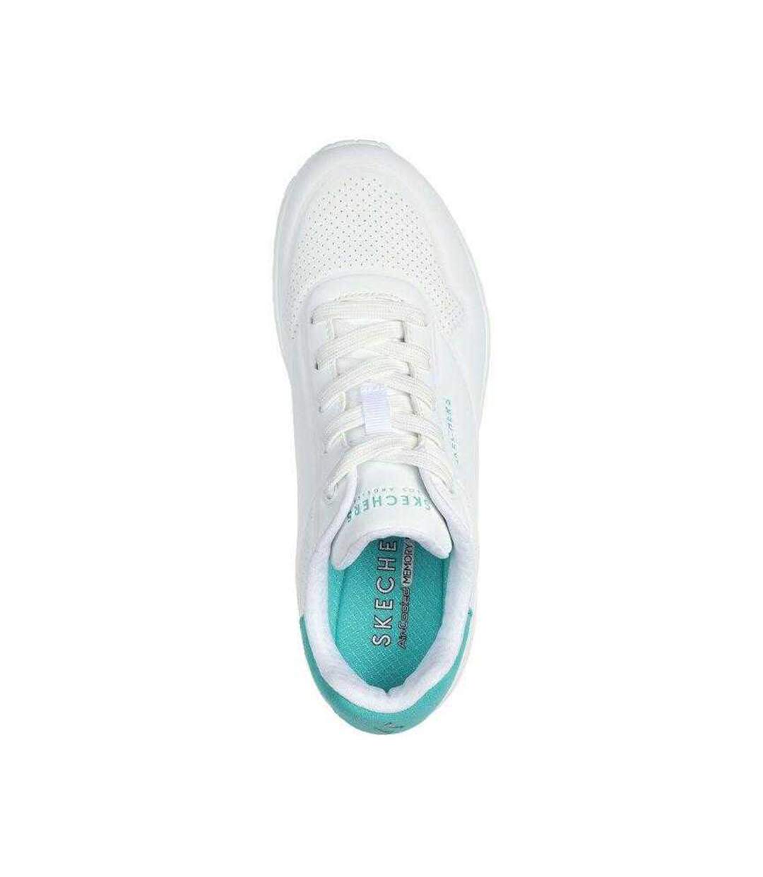 Womens/ladies Uno-pop Back Suede Skech-air Trainers White Skechers-3