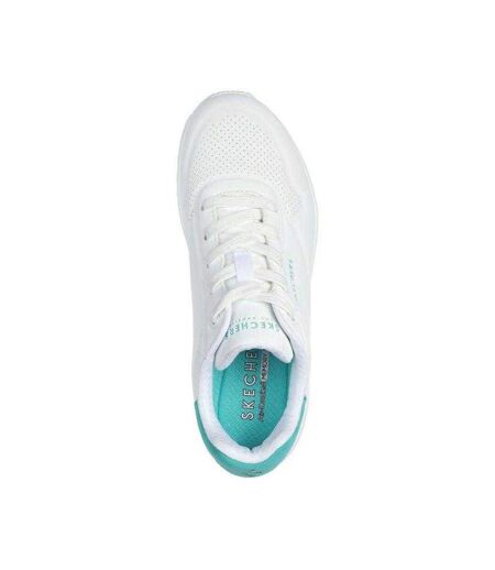 Womens/ladies Uno-pop Back Suede Skech-air Trainers White Skechers