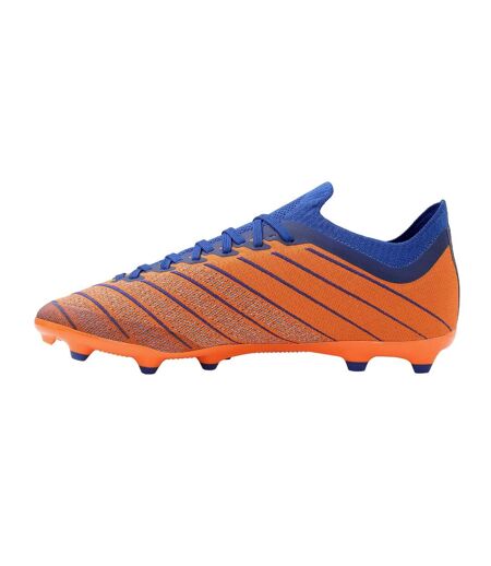 Unisex adult velocita elixir premier firm ground football boots white/deep surf/vermillion orange Umbro