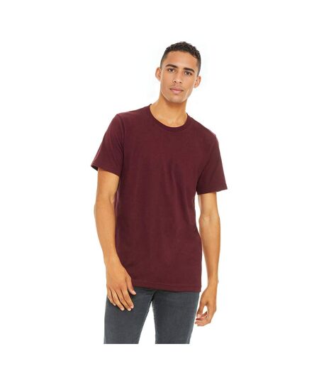 Unisex adult jersey crew neck t-shirt maroon Bella + Canvas