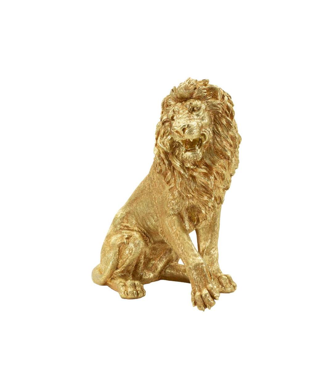 Statue Lion Assis Shant 55cm Or-2