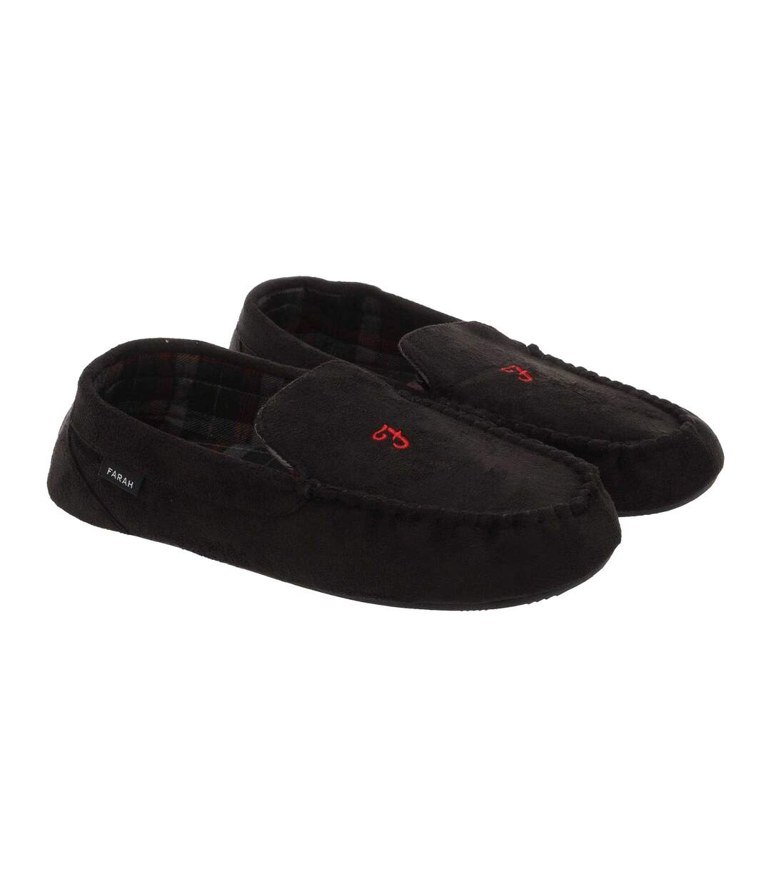 Mens Nicken Moccasin Slippers Black Farah-1
