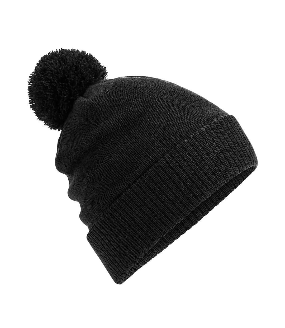 Unisex adult snowstar beanie black Beechfield-1