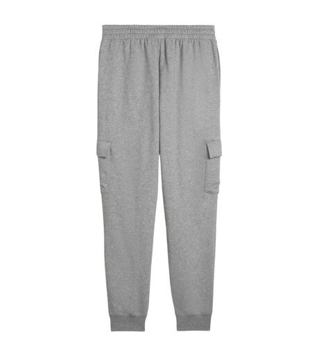 Mens Fleece Logo Cargo Trousers Grey Puma