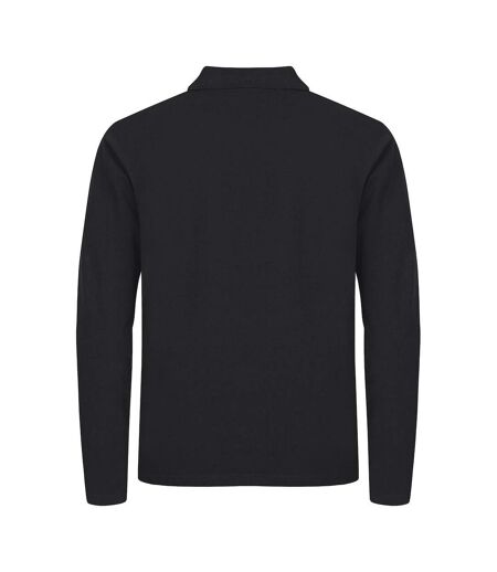 Polo Manches Longues Premium Homme Noir Clique
