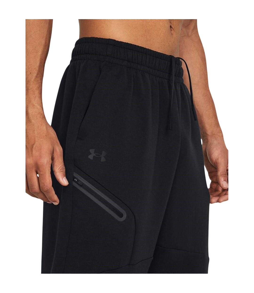 Mens Fleece Plain Baggy Sweatpants Black Under Armour-4