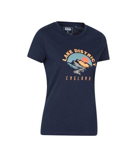 Womens/ladies lake district sunrise t-shirt navy Mountain Warehouse