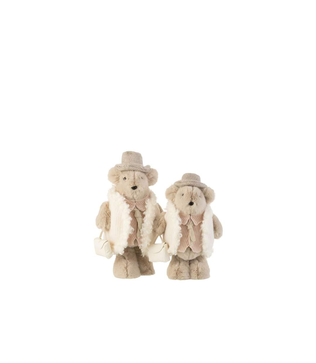 Statuette Déco Ours Sac à Main 38cm Beige-2