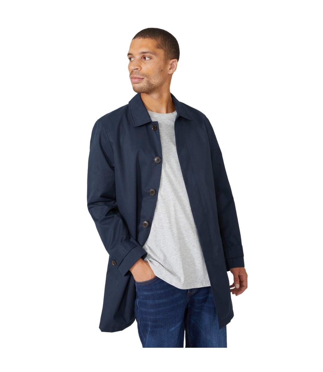 Mens Smart Cotton Jacket Navy Maine-4