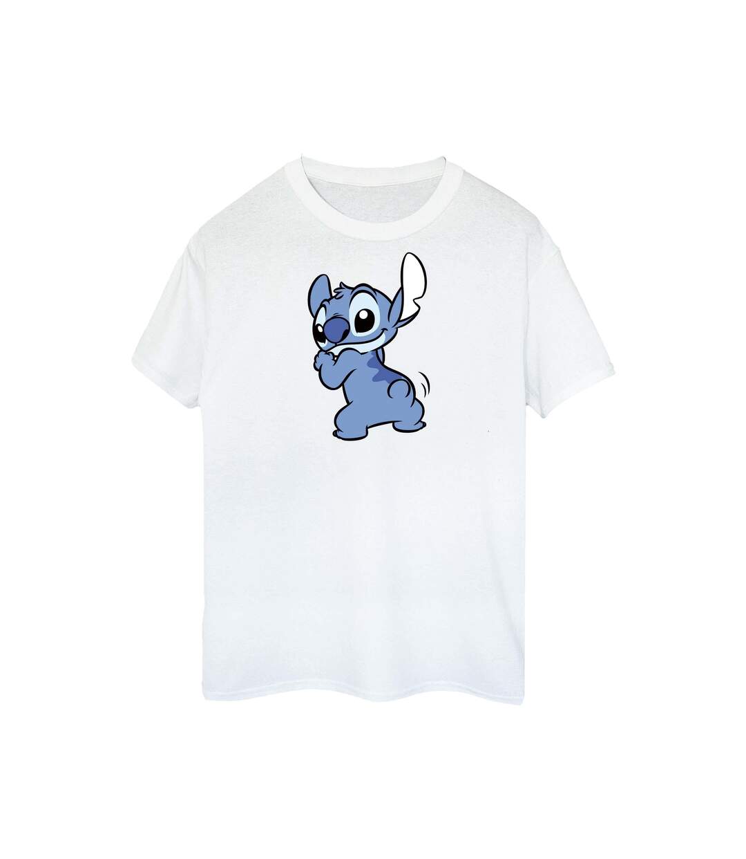 Disney Womens/Ladies Lilo And Stitch Stitch Backside Breast Print Cotton Boyfriend T-Shirt (Blanc) - UTBI51830-1
