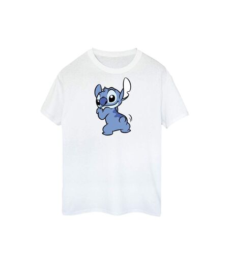 Disney Womens/Ladies Lilo And Stitch Stitch Backside Breast Print Cotton Boyfriend T-Shirt (Blanc) - UTBI51830