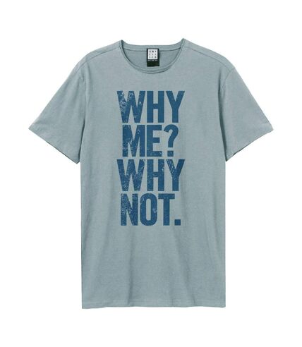 T-shirt why me adulte bleu Amplified