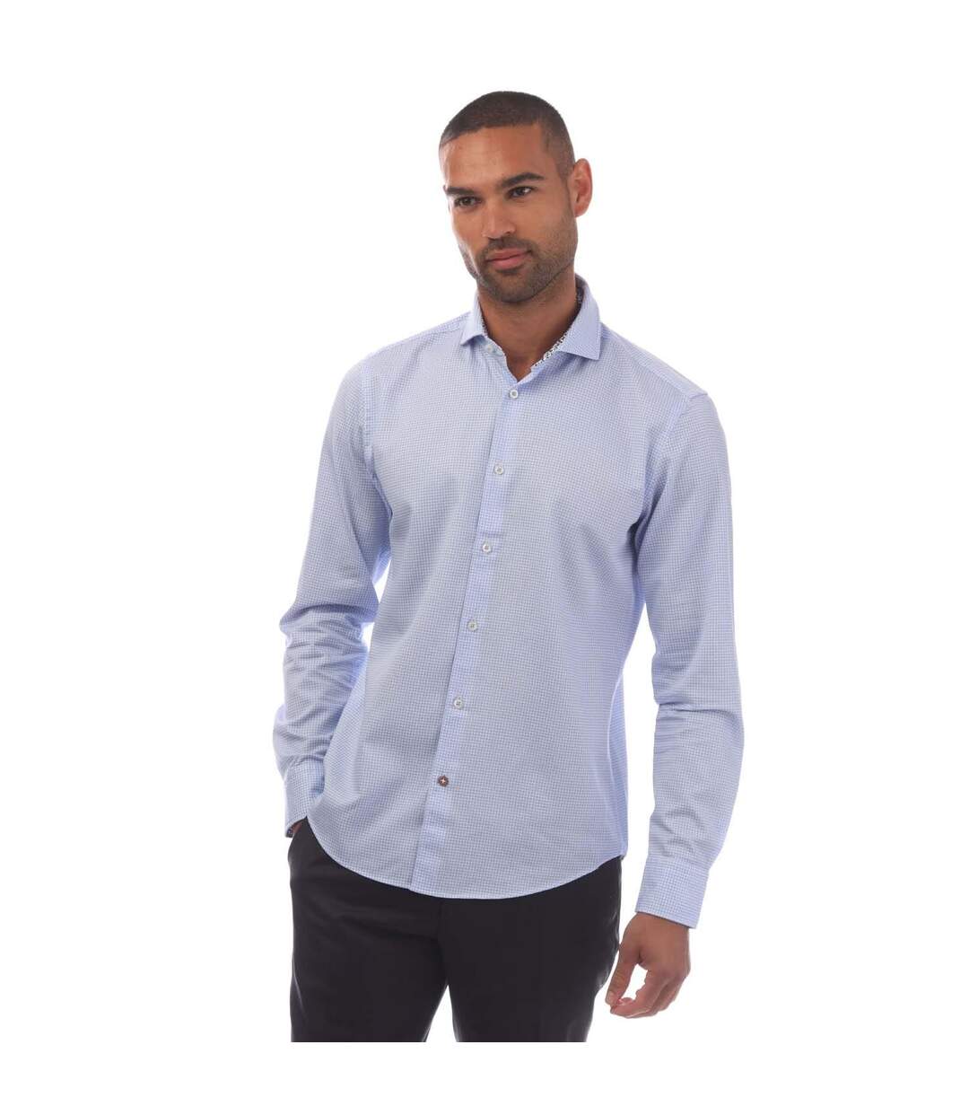 Chemise Style À Petits Carreaux C-hal Homme Bleu Boss-2