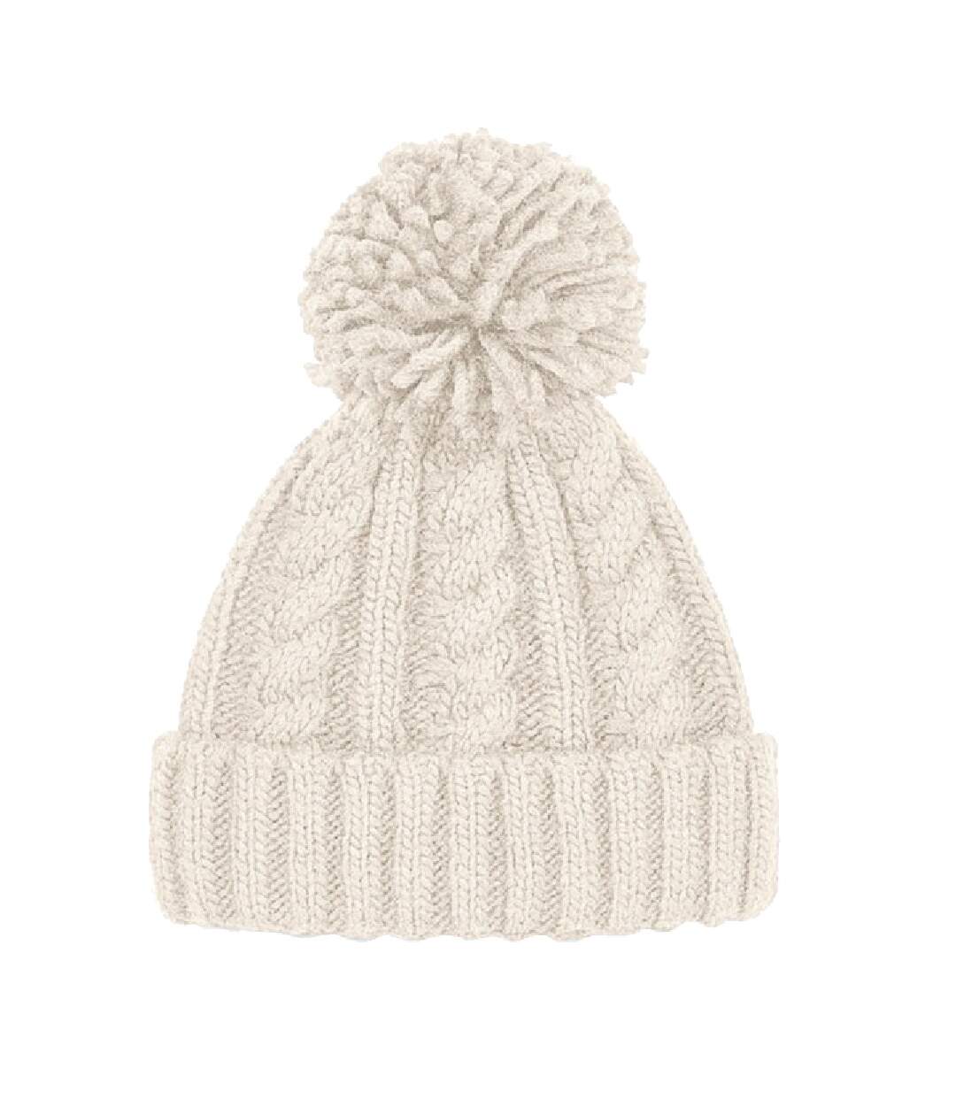 Bonnet à pompon unisexe blanc cassé Beechfield