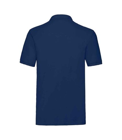 Mens premium cotton pique polo shirt navy Fruit of the Loom