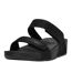 Womens/ladies Lulu Shimmerlux Faux Leather Sliders Black FitFlop-4