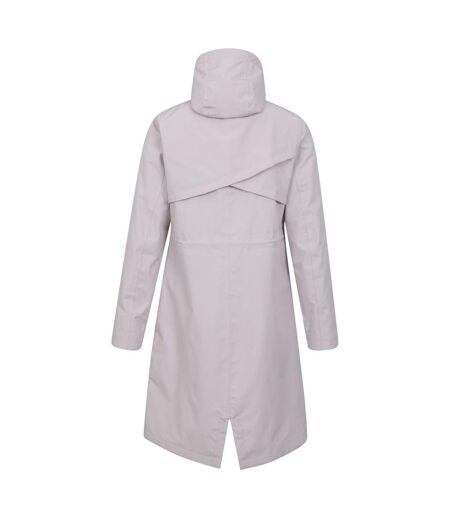 Womens/ladies Hilltop Extra Long Waterproof Jacket Light Beige Mountain Warehouse