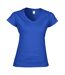 T-shirt À Manches Courtes Et Col En V Femme Bleu Royal Gildan-2