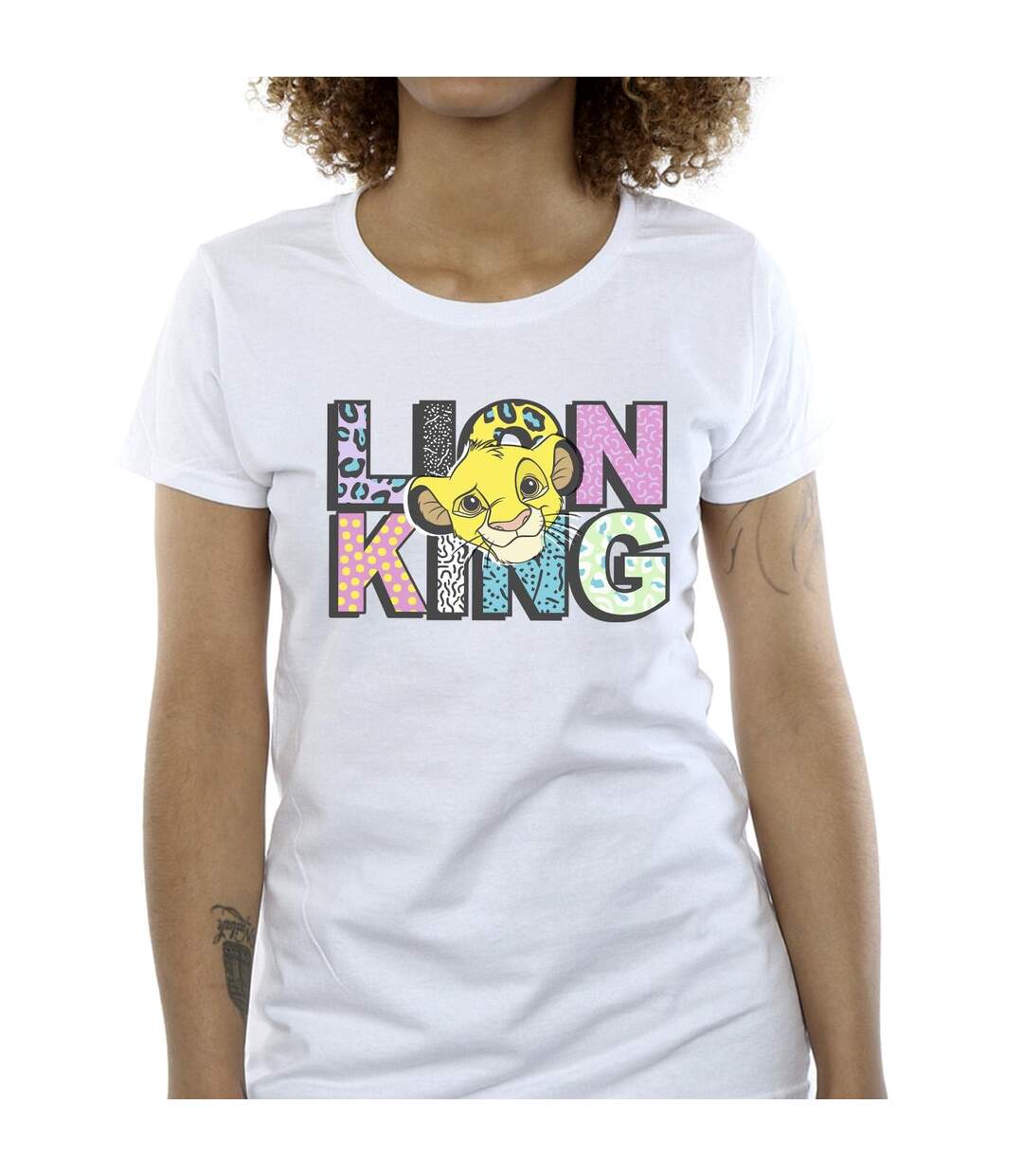 Disney T-shirt en coton avec logo à motif du Roi Lion - Femme/Ladies (Blanc) - UTBI25284-3