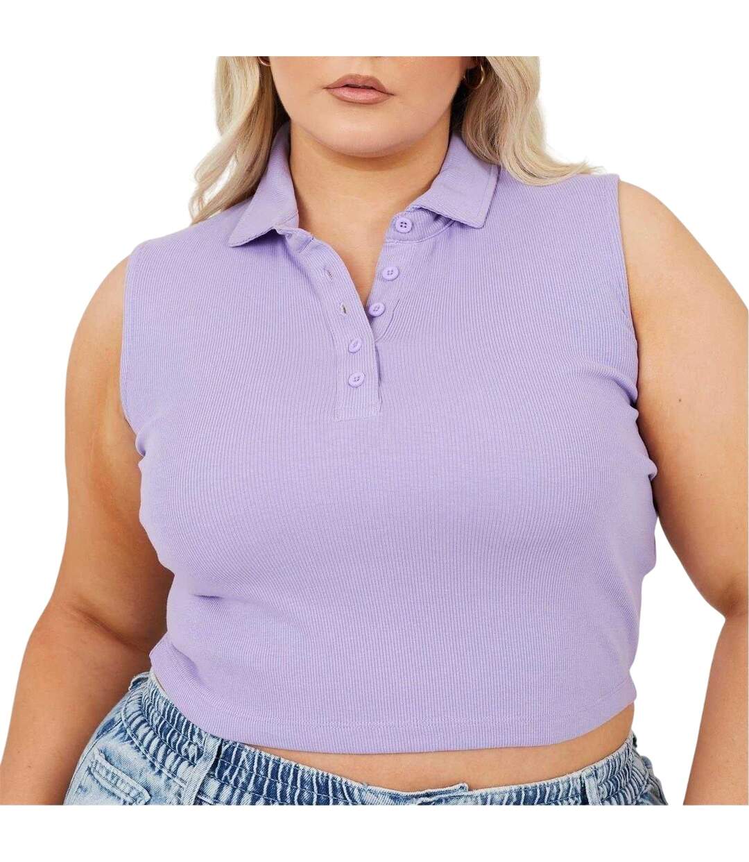 Haut Court Sans Manches Femme Rose Violet Brave Soul-4