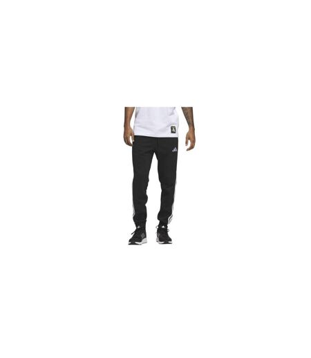 Mens Essentials Stripe Tapered Joggers Black White Adidas