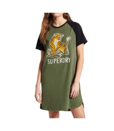 Robe t-shirt Kaki Femme Superdry Boho