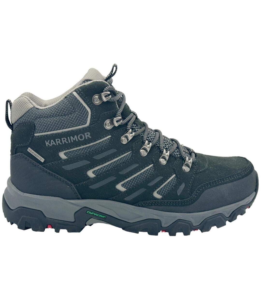 Mens Mount Mid Leather Waterproof Walking Boots Black Grey Karrimor-1
