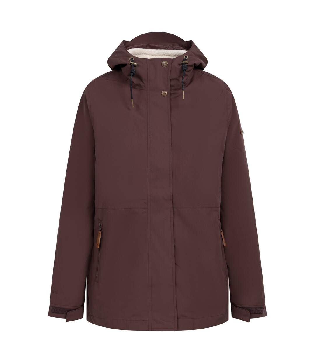 Veste Imperméable Longue À Capuche 3-en-1 Kamila Femme Marron Foncé Trespass-2