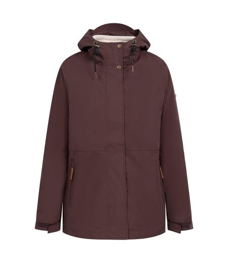 Veste Imperméable Longue À Capuche 3-en-1 Kamila Femme Marron Foncé Trespass