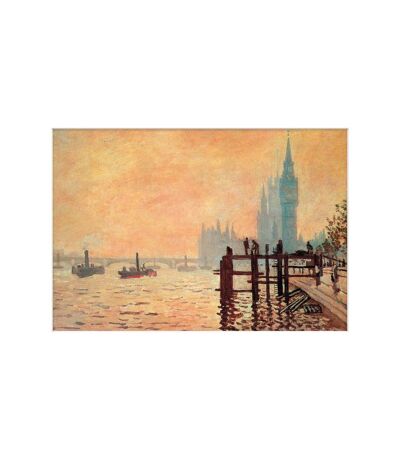 Claude Monet - Imprimé THE THAMES AND WESTMINSTER (Orange / Gris / Marron) (40 cm x 30 cm) - UTPM6239