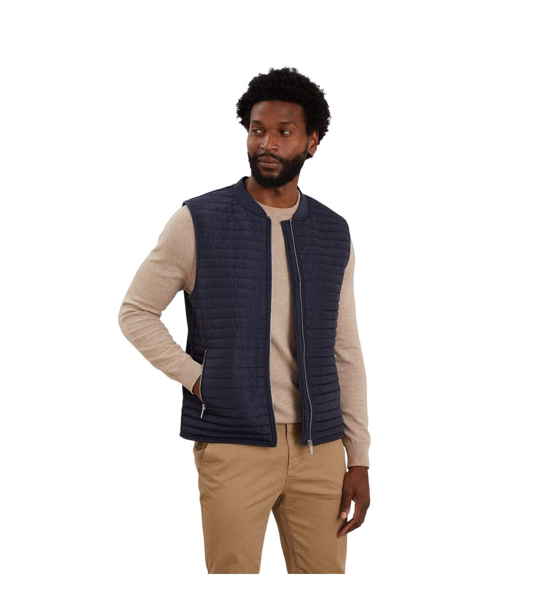 Mens hybrid bomber gilet navy Burton-1