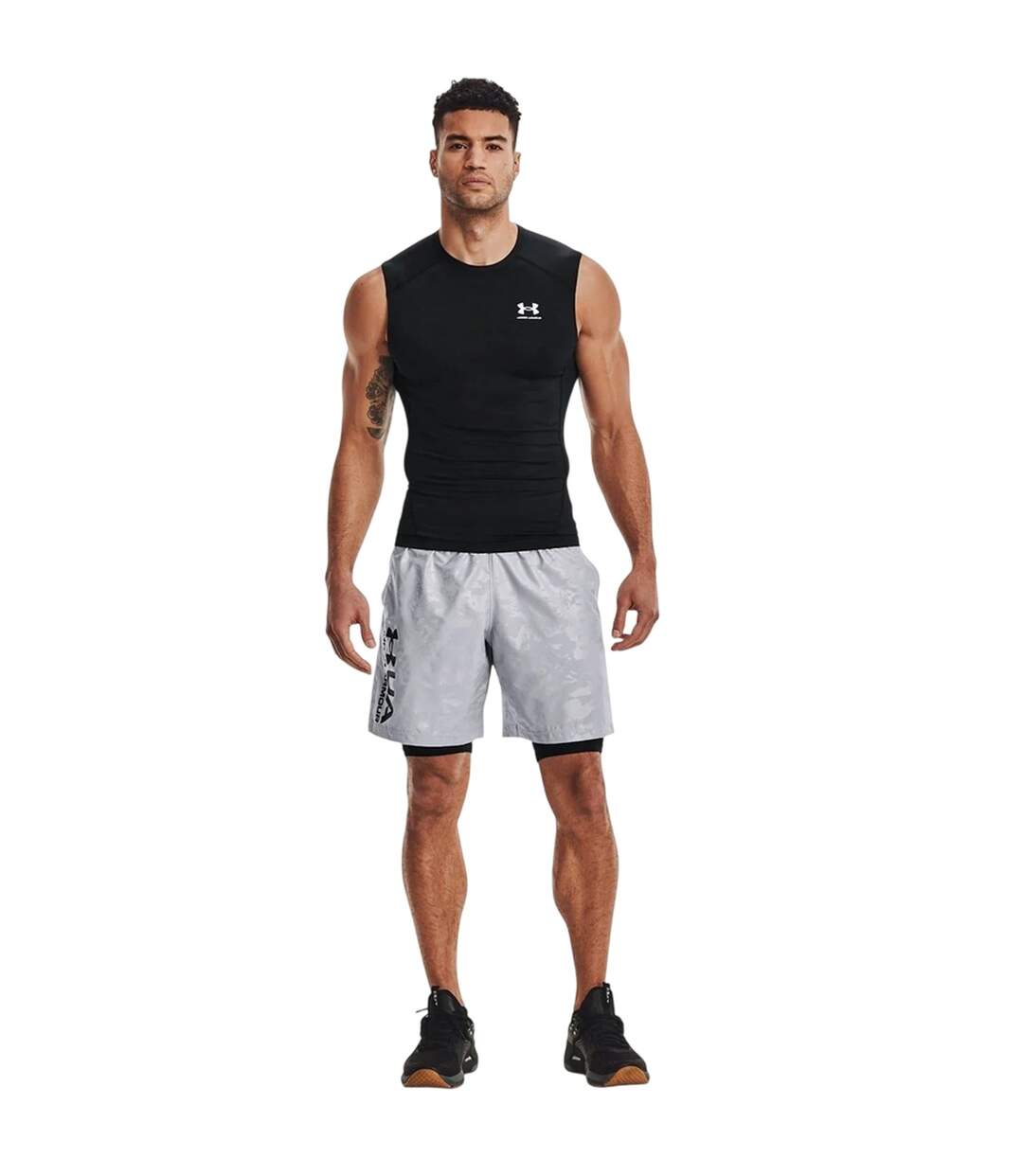 Mens Heatgear Sleeveless Compression Shirt Black Under Armour-1