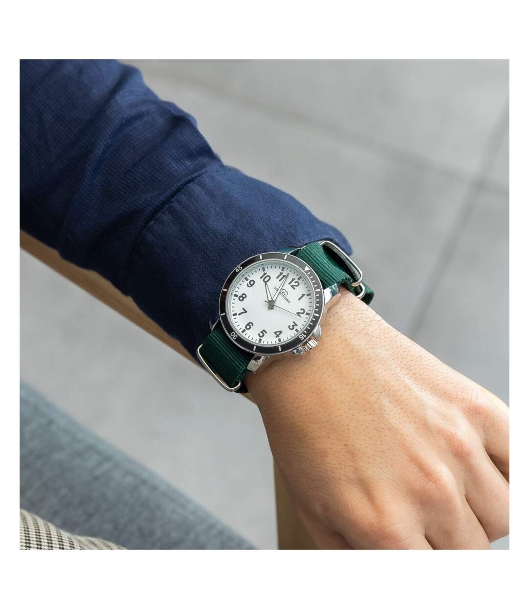 Montre Homme Tissu Couleur Vert GIORGIO