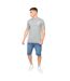Mens Morville Cotton T-shirt Steel Blue Crosshatch-4
