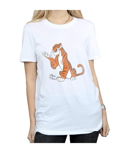 Disney Womens/Ladies The Jungle Book Classic Shere Khan Cotton Boyfriend T-Shirt (Blanc) - UTBI28352