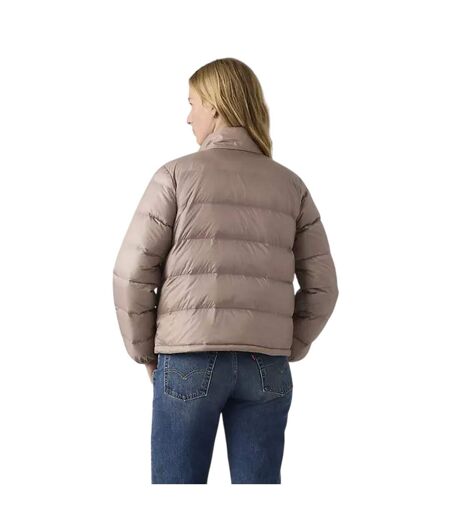 Womens/ladies Caviar Logo Soft Shell Jacket Taupe Grey Levis