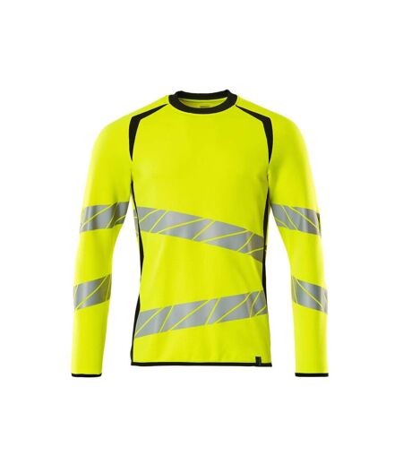 Sweat Motif/style Deux Tons Accelerate Safe Premium Homme Jaune Fluo Noir Mascot