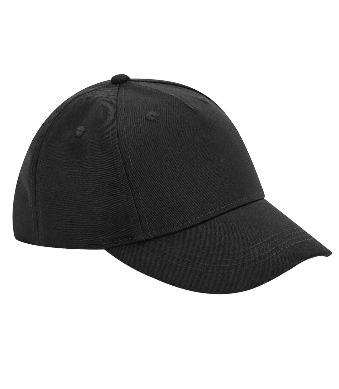 5 panel organic cotton baseball cap black Beechfield-1