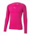 Mens Liga Long-sleeved T-shirt Fluorescent Pink Puma-1