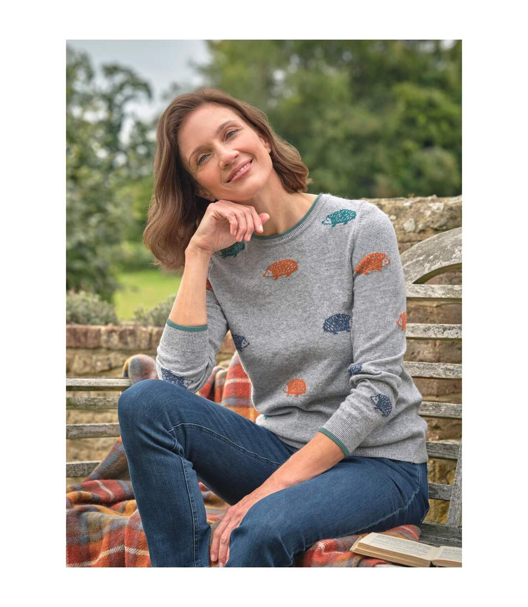 Womens/ladies Hedgehog Jumper Grey WoolOvers-2