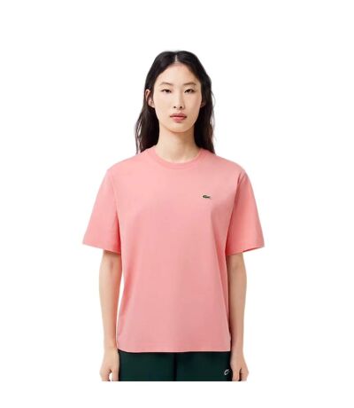 Womens/ladies Cotton Soft Relaxed Fit T-shirt Pink Lacoste