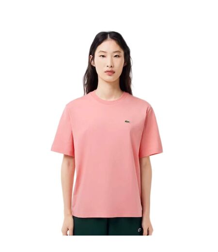 Womens/ladies Cotton Soft Relaxed Fit T-shirt Pink Lacoste